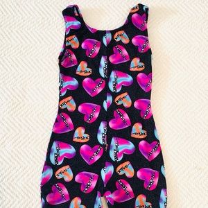 Gymnastics kids child girl dance leotard sleeveless cotton knit blend